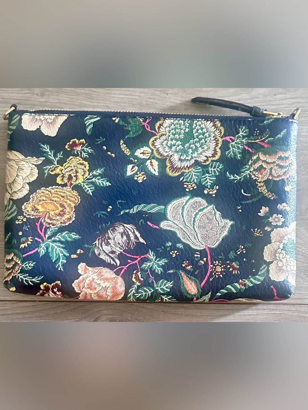 Tory Burch Teal Green Floral Leather Crossbody - Picture 2 of 4